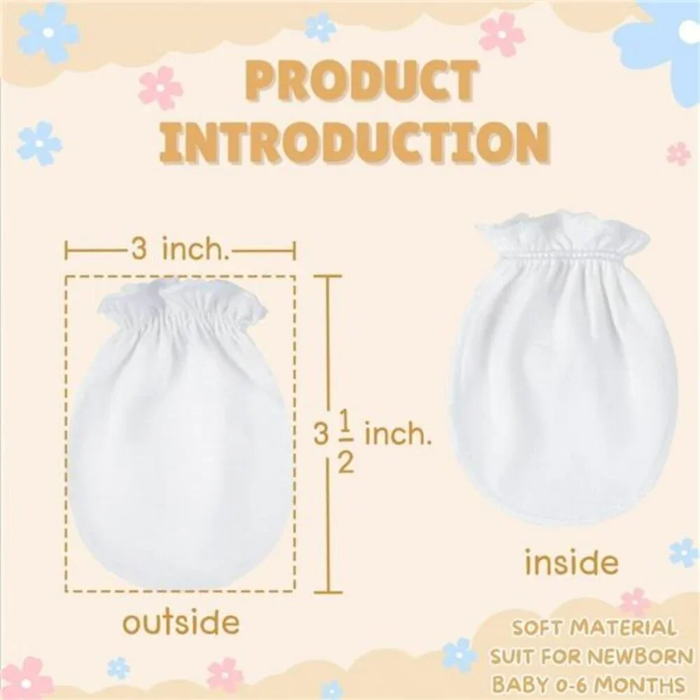 Mittens and Caps 100% Cotton for Newborn Baby 0-6 Months Boys Girls No Scratch